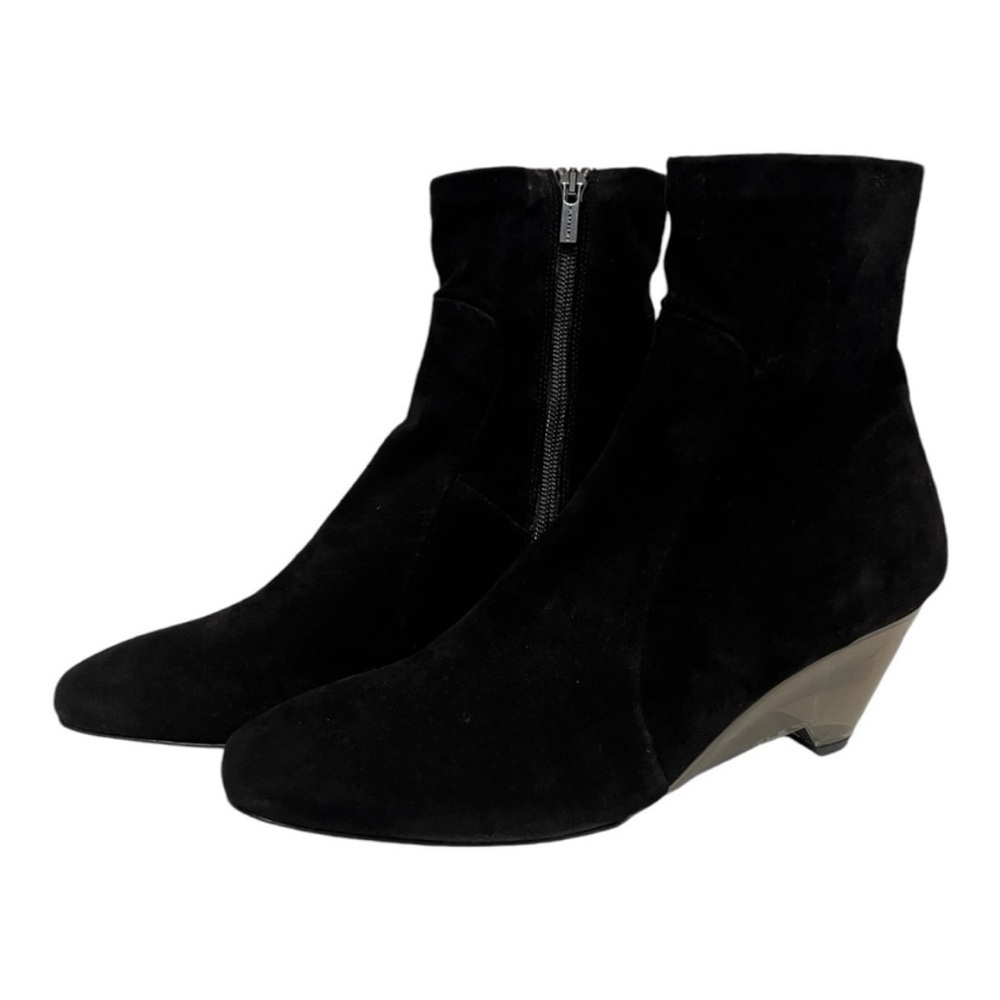 Clergerie Paris Tammy luxury boot in black suede with acrylic heel